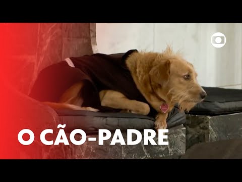 Cão-padre faz missa junto com seu tutor em Uberlândia! | Mais Você | TV Globo