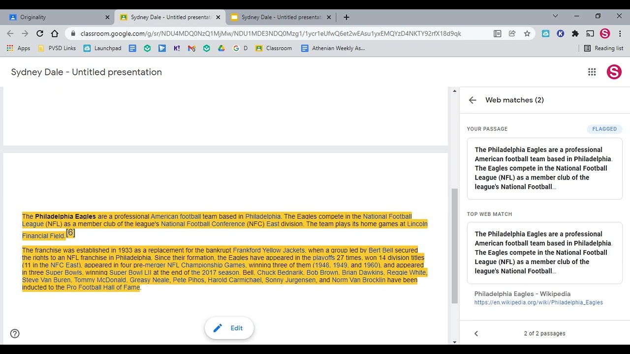Look into originality reports on Google Slide files from a teacher and student point-of-view.