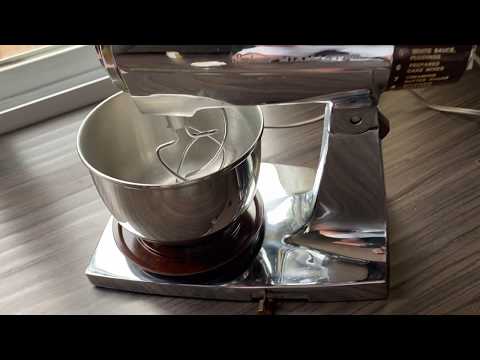 Working Vintage Sunbeam Mixmaster Chrome Brown 12 Speed Mixer