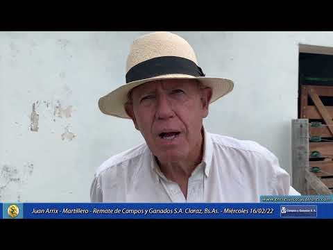 16-02-22 - Juan Arrix - Martillero - Remate de Campos y Ganados S.A. - Remate en Claraz, Bs.As.