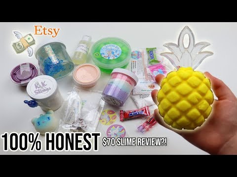100% HONEST HUGE MOST CREATIVE AND CHEAP ETSY SLIME SHOPS REVIEW *PINEAPPLE, KIWI, + MORE??!!* $70 Video
