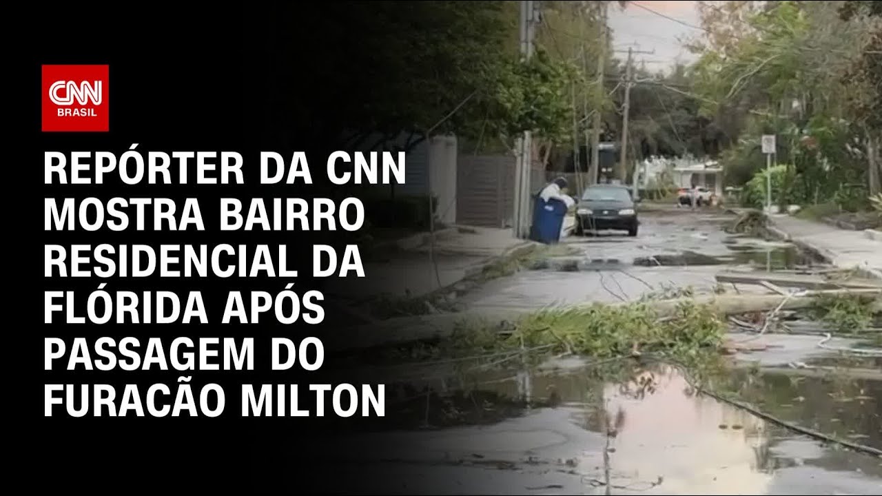 Repórter da CNN mostra bairro residencial da Flórida após passagem do furacão Milton | Prime Time