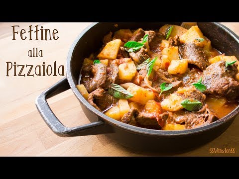 Fettine alla Pizzaiola con Contorno di Patate | Ricetta Secondo Veloce "ONE POT" | 55Winston55