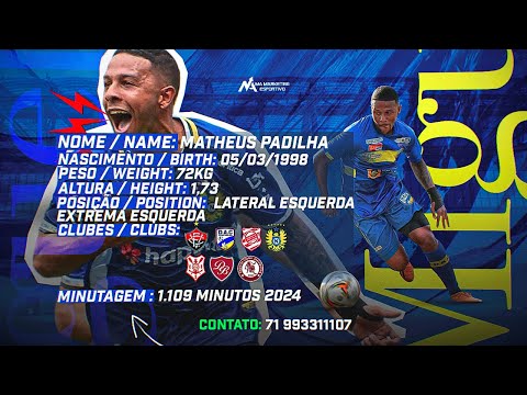 MATHEUS PADILHA | LATERAL ESQUEDO/EXTREMA ESQUERDA | 1998