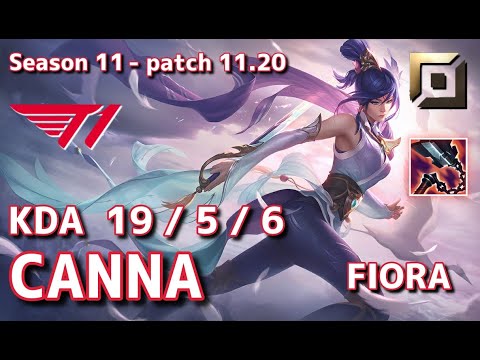 【EUWサーバー/C1】T1 Canna フィオラ(Fiora) VS チョガス(Cho'gath) TOP - Patch11.20 EUW Ranked【LoL】
