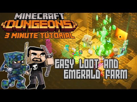 EASY OBSIDIAN CHEST FAST LOOT AND EMERALD FARM In Minecraft Dungeons 3 Min Tutorial