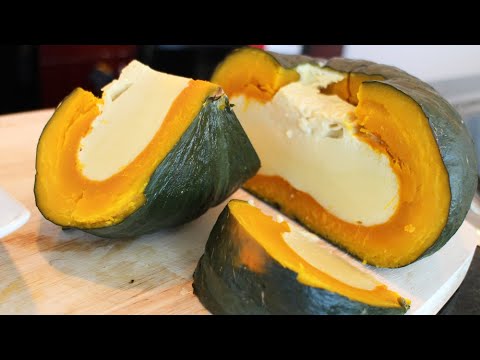 Custard in a Pumpkin Halloween Recipe ฟักทองสังขยา - Hot Thai Kitchen