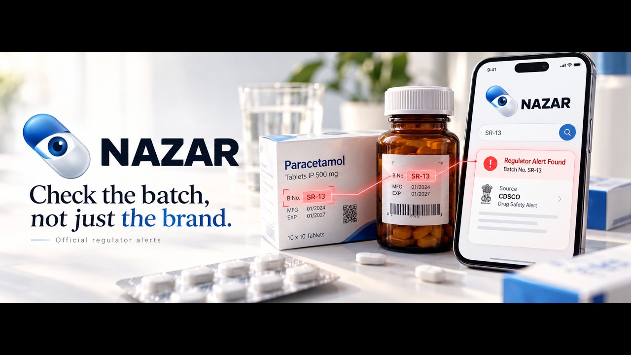 Nazar: Check any Indian medicine batch against regulator alerts, with proof on Arkiv