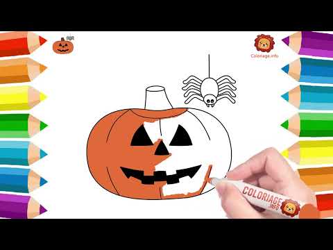 🎃 Comment dessiner une citrouille pour Halloween facilement Coloriage Citrouille Dessin Halloween