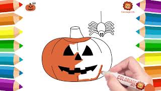 🎃 Comment dessiner une citrouille pour Halloween facilement ? Coloriage Citrouille Dessin Halloween