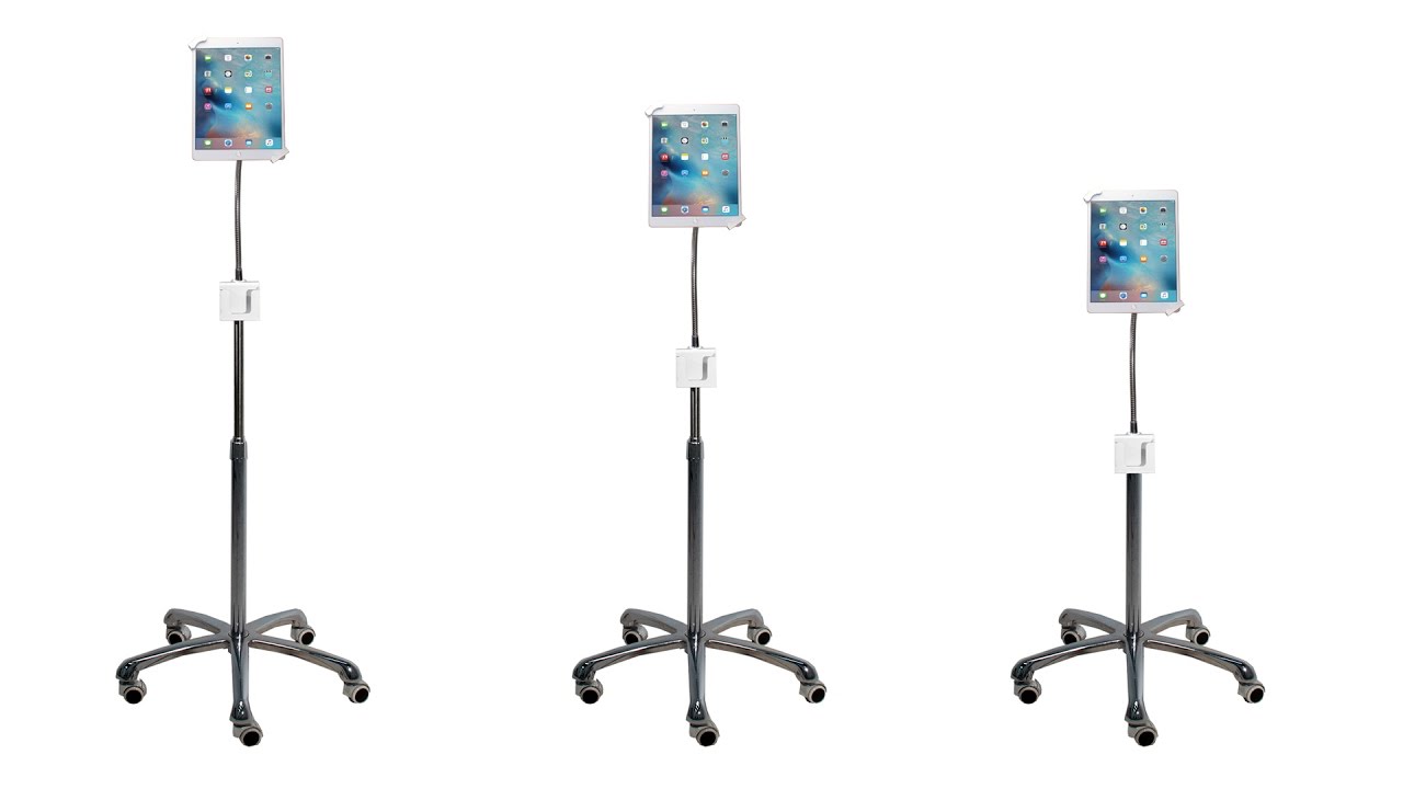 PAD-SHFS Heavy-Duty Security Gooseneck Floor Stand for 7-13 Inch Tablets CTA Digital