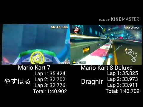 Mario Kart World Record Comparison - Neo Bowser City [Mario Kart 7 VS Mario Kart 8 Deluxe]