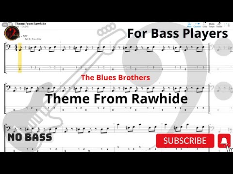 The Blues Brothers - Theme From Rawhide (Play Along Tabs) (Bass Cover)