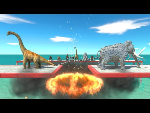 Tug of war between herbivorous dinosaurs and Prehistoric animals - Animal Revolt Battle Simulator