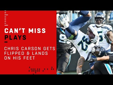 Chris Carson Gets FLIPPED & LANDS ON HIS FEET!!!