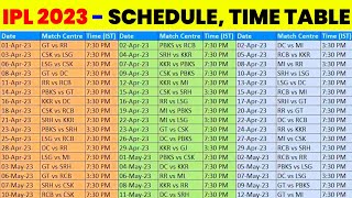 IPL 2023 Schedule - IPL 2023 Tentative Schedule Time Table Date & Venue