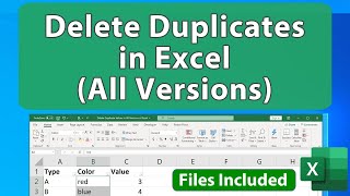 Delete Duplicate Values in All Versions of Excel