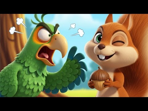 बुद्ध तोता और चालाक गिलहरी   मज़ेदार हिंदी Cartoon | funny Cartoon Kahani | moral Cartoon Videos .