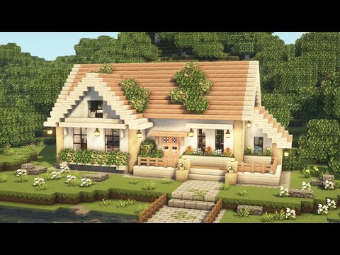 [Minecraft] 🌸🌿 Aesthetic Cute  House Tutorial / Mizuno's 16 Craft Resource Pack
