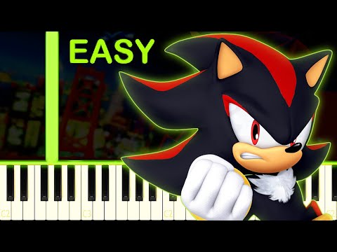SHADOW THE HEDGEHOG THEME - EASY Piano Tutorial