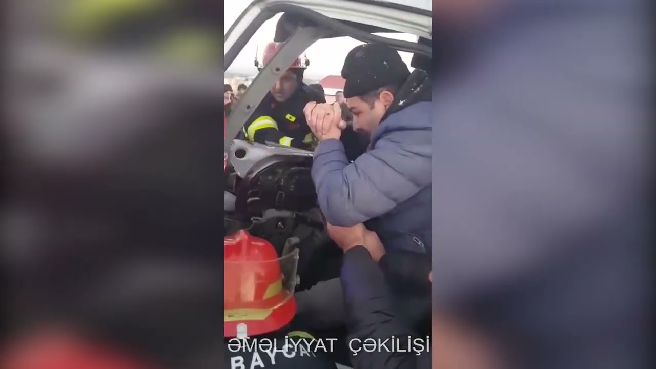 Şəmkirdə iki yük maşını toqquşdu VİDEO