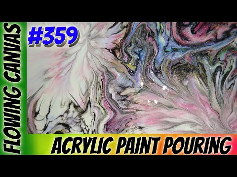 (359) Embellished Swipe and Spin Acrylic Pour Fluid Art