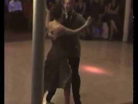  Alberto Bersini  and  Paola Pinessi  are  dancing  to  a  milonga  at  Pasqua Tango Festival  in  2016
