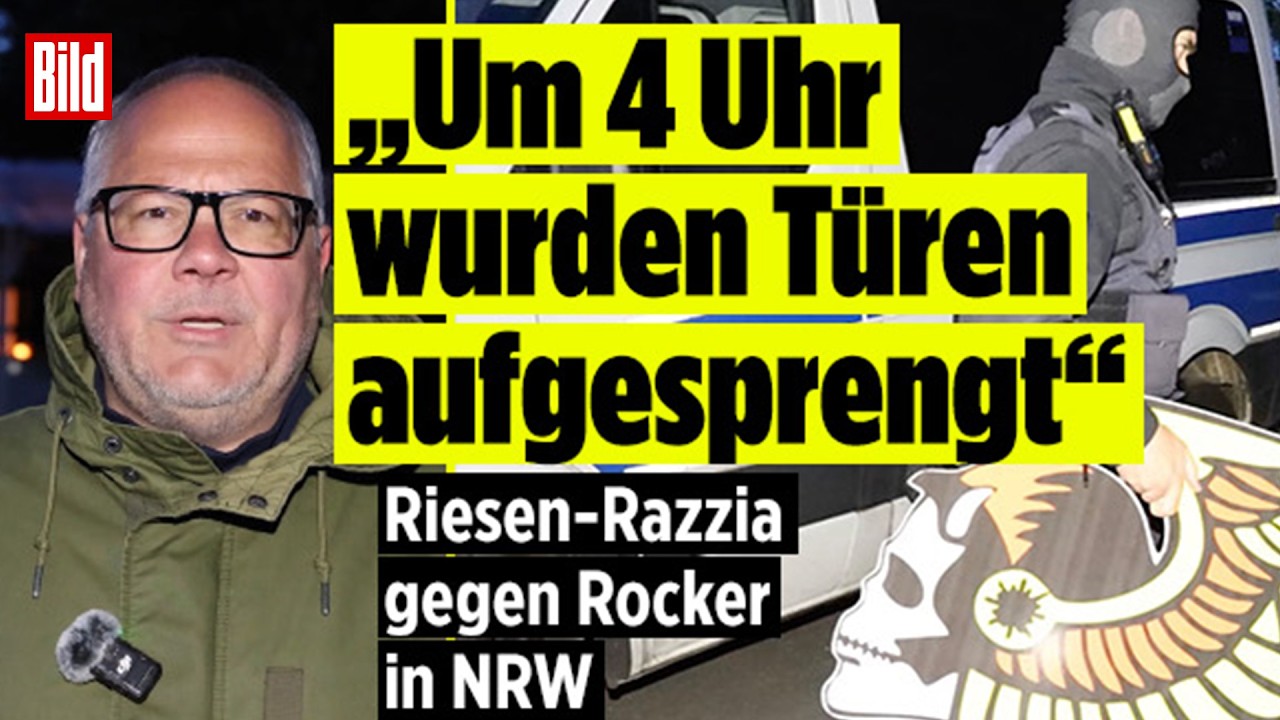 GRÖSSTE RAZZIA: 1200 Polizisten zerschlagen Hells-Angels-Strukturen in NRW