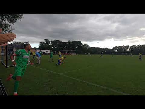 Max Hercules scores the first for Aylesbury United against Aylesbury Vale Dynamos in El Quackico