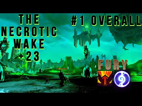 NIGHT FAE FURY WARRIOR M+ 23 Necrotic Wake (Fortified,  Spiteful, Grievous) - WoW Shadowlands 9.1