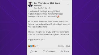 Lamar Consolidated ISD reacts to board member's post at the start of Pride Month