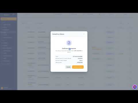 Tutoriel vidéo : Conversion devis en facture (détail) — Formation FacturesPro