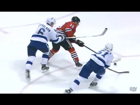 Toews Undresses Filppula Then Scores the Overtime Goal vs Tampa Bay (10/24/15)