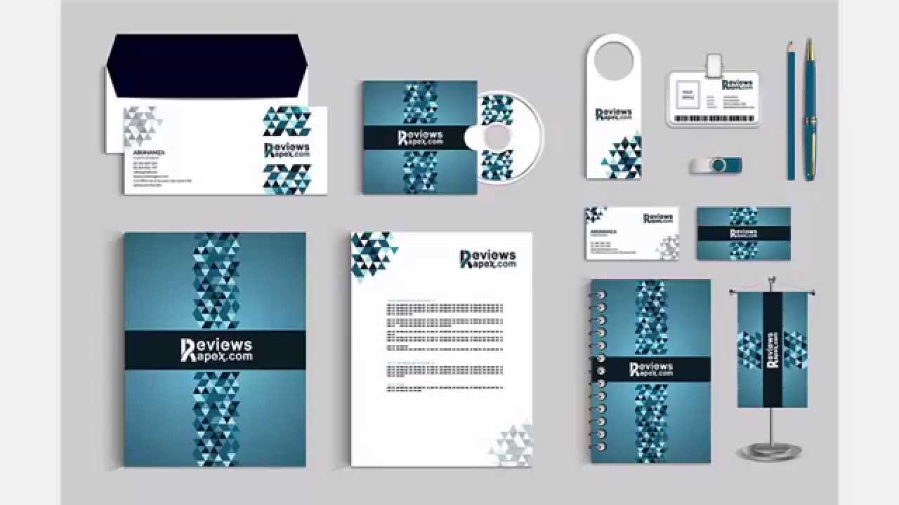 Blue Corporate Identity Template with Digital Elements Download Free