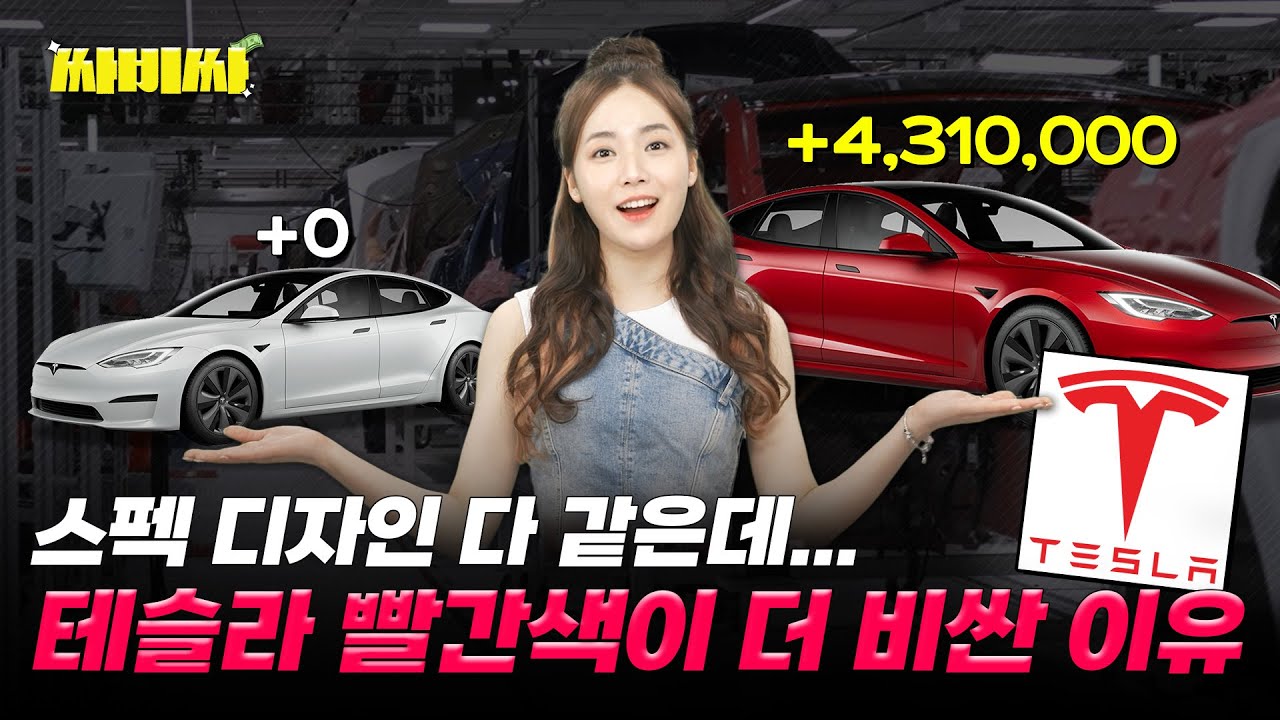 왜 빨간색 자동차가 더 비쌀까??｜테슬라 빨간색 옵션이 제일 비싼 이유｜싸비싸｜테슬라