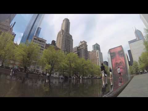 Crown Fountain Timelapse, Downtown Chicago 4 25 2017