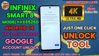 Infinix Smart 8 (X6525D) FRP Bypass New 2025 ||  Infinix Smart 8 FRP Remove Android 14 Unlock Tool