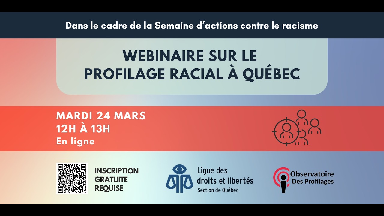 Webinaire sur le Profilage racial à Québec