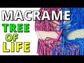 224 DIY Macrame Tree Of Life Step By Step Tutorial Using Cotton Strips Two Tone Design Part 2