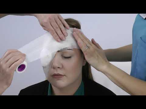 How to place an eye pad and a bandage