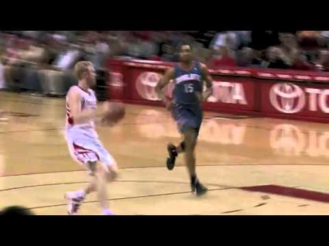 Chase Budinger gets fouled hard by Gerald Henderson