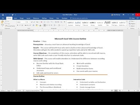 Create Columns in Word in the Middle of a Document Video