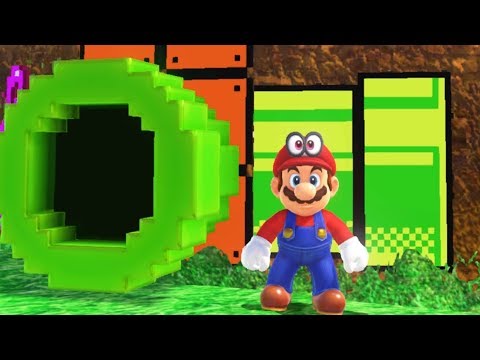 Super Mario Odyssey - All 8-Bit Warp Pipe Locations (2D Mario Sections)
