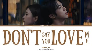 Download lagu SEOK JIN '진' - Don't say you love me || Color coded lyrics mp3