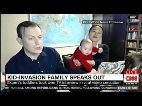 BBC Korea expert gives an interview about his kids interrupt sees the funny side