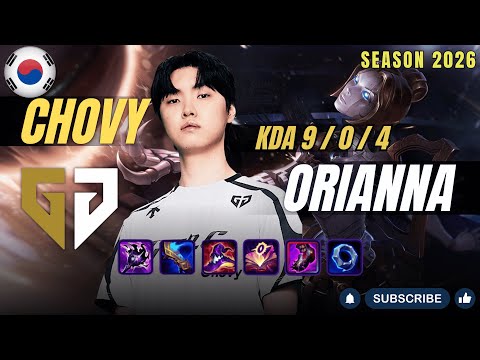 GEN Chovy ORIANNA vs RYZE Mid - Patch 26.1 KR Ranked | lolrec