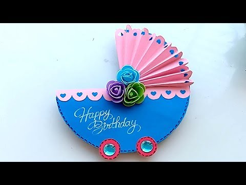 How to make Baby Birthday Card // Handmade easy card Tutorial // Craft Tutorials for beginners Video