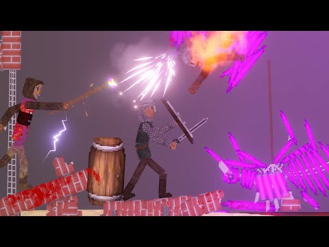 People Fight Monsters in Fantasy World in People Playground