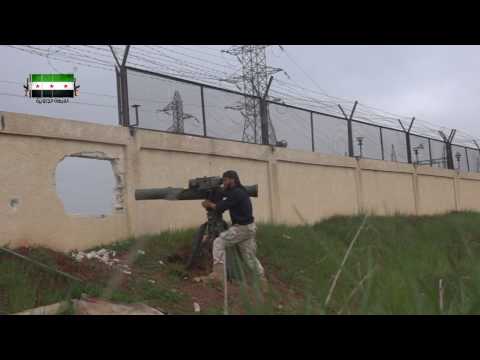 استهداف مقرات النظام بصاروخ كونكورس في بلدة النعيمة في ريف درعا من قبل قوات شباب السنة