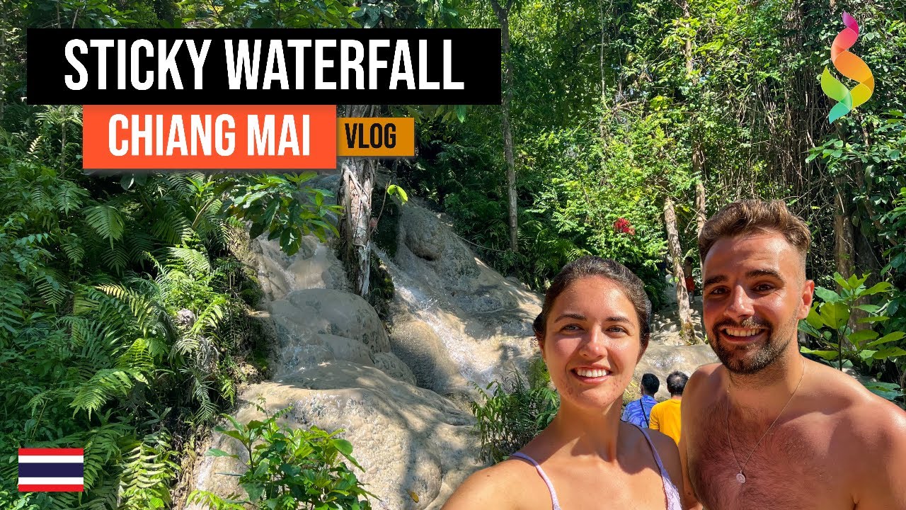 Experience the allure of Sticky Waterfalls through the lens of eager tourists in this captivating video.